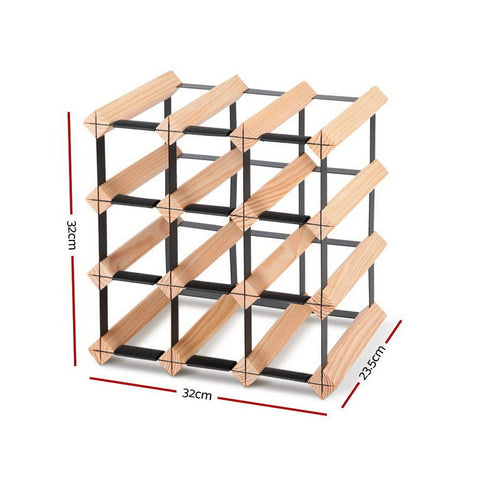 Pine and steel wine rack for home bar