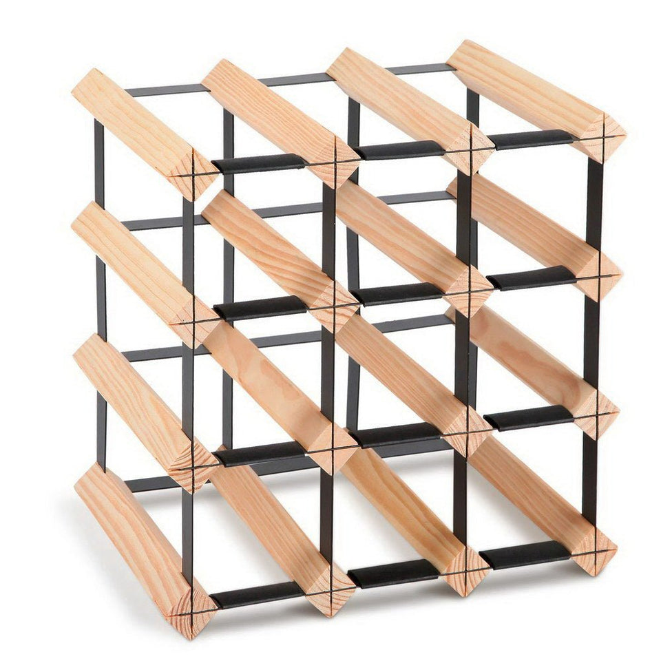 Timber wine rack holding 12 bottles