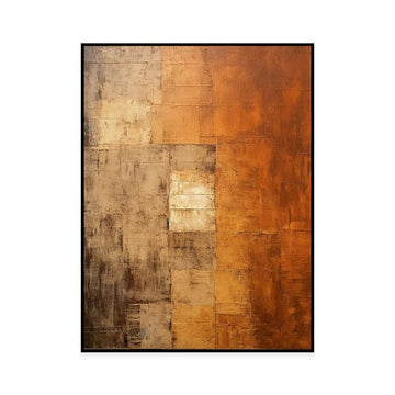 Orange Wabi - Sabi Painting Brown Abstract Painting Medieval Handmade Oil Painting On Canvas Minimalist Wall Art For Living Room Home Decor | Ships ’n’ Giggles Australia – Fast Shipping