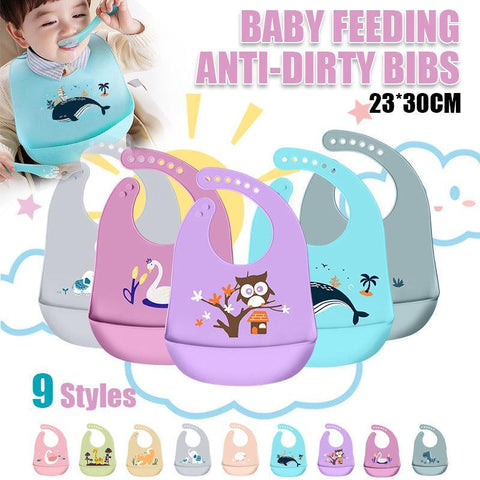 Silicone baby feeding bib with food catcher